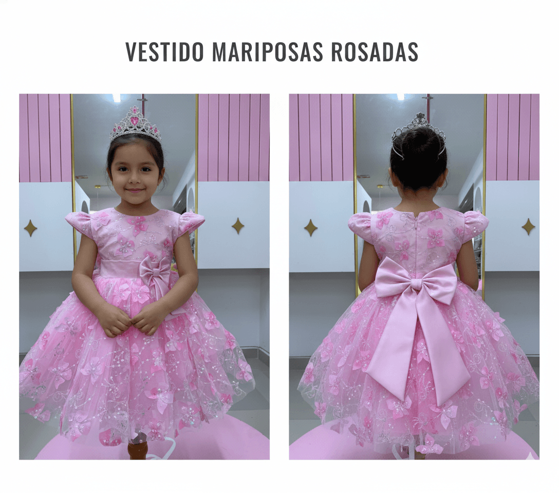 Vestido Mariposas Rosadas