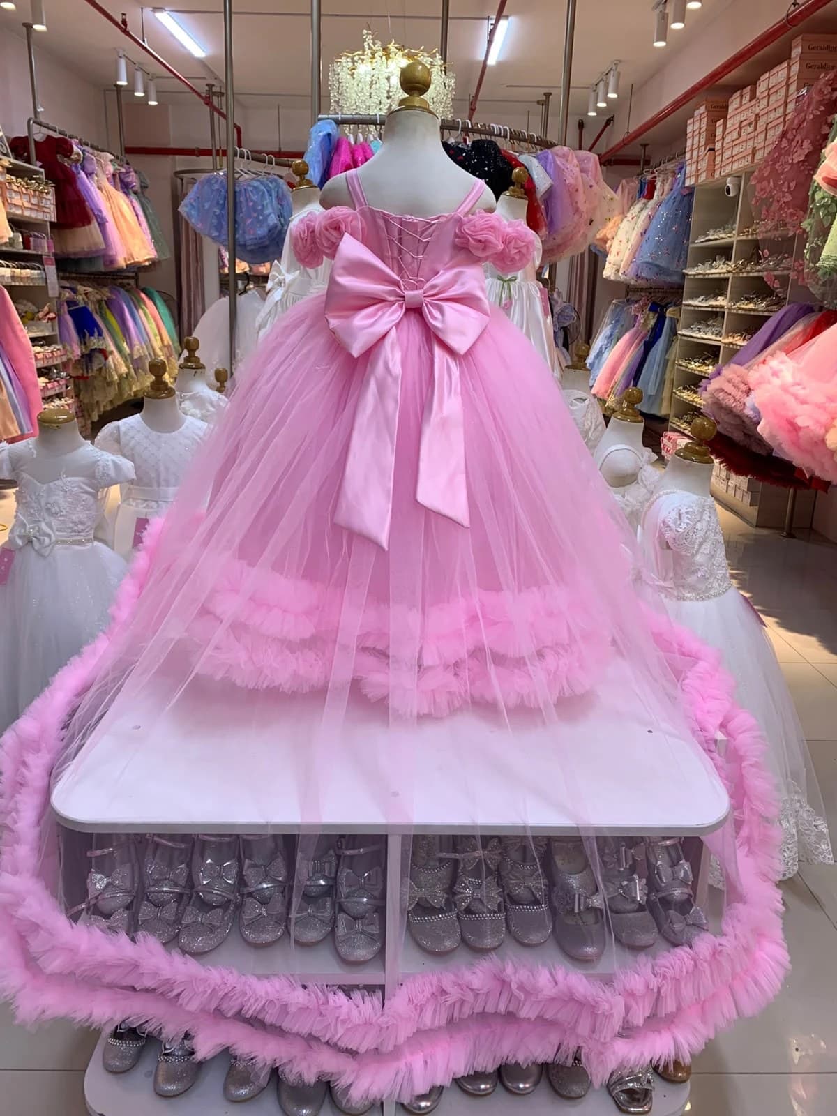Cola larga desmontable (Karol y Vania 3 piezas) — Cola larga desmontable Rosado
