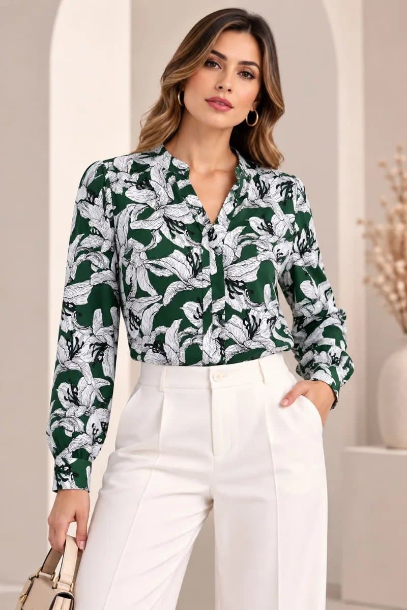 Blusa Maya — Blusa Maya - Verde botella - L