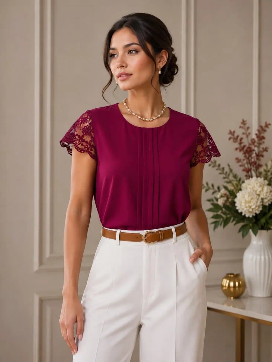Blusa Soley — Blusa Soley - Guinda - L