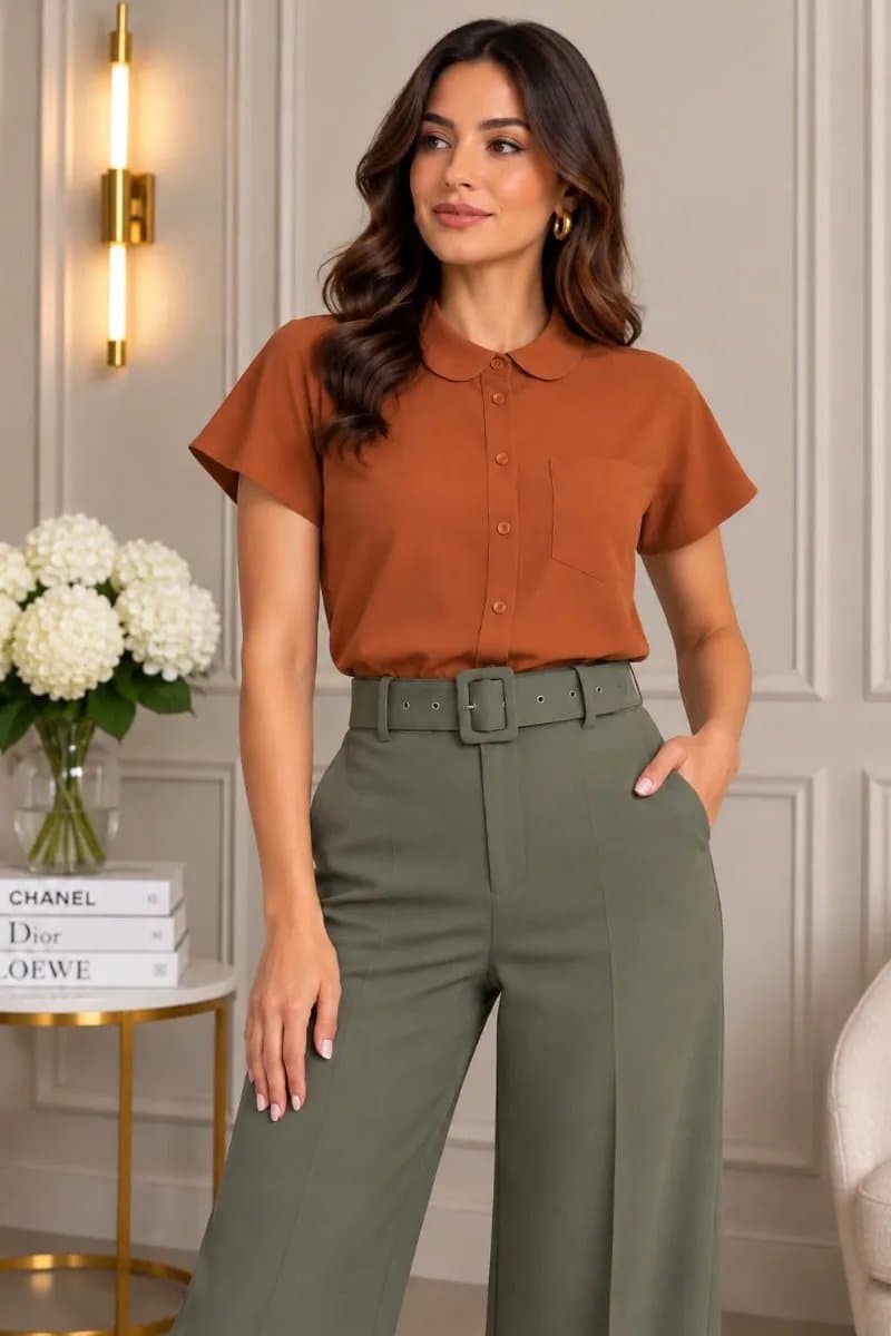 Blusas Paris — Blusas Paris - Camello - M