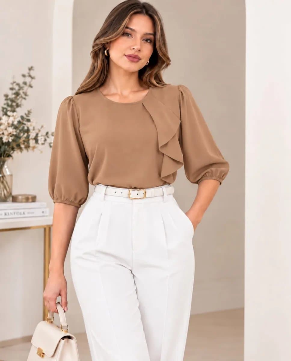 Blusa Gaya — Blusa Gaya - Beige Oscuro - L
