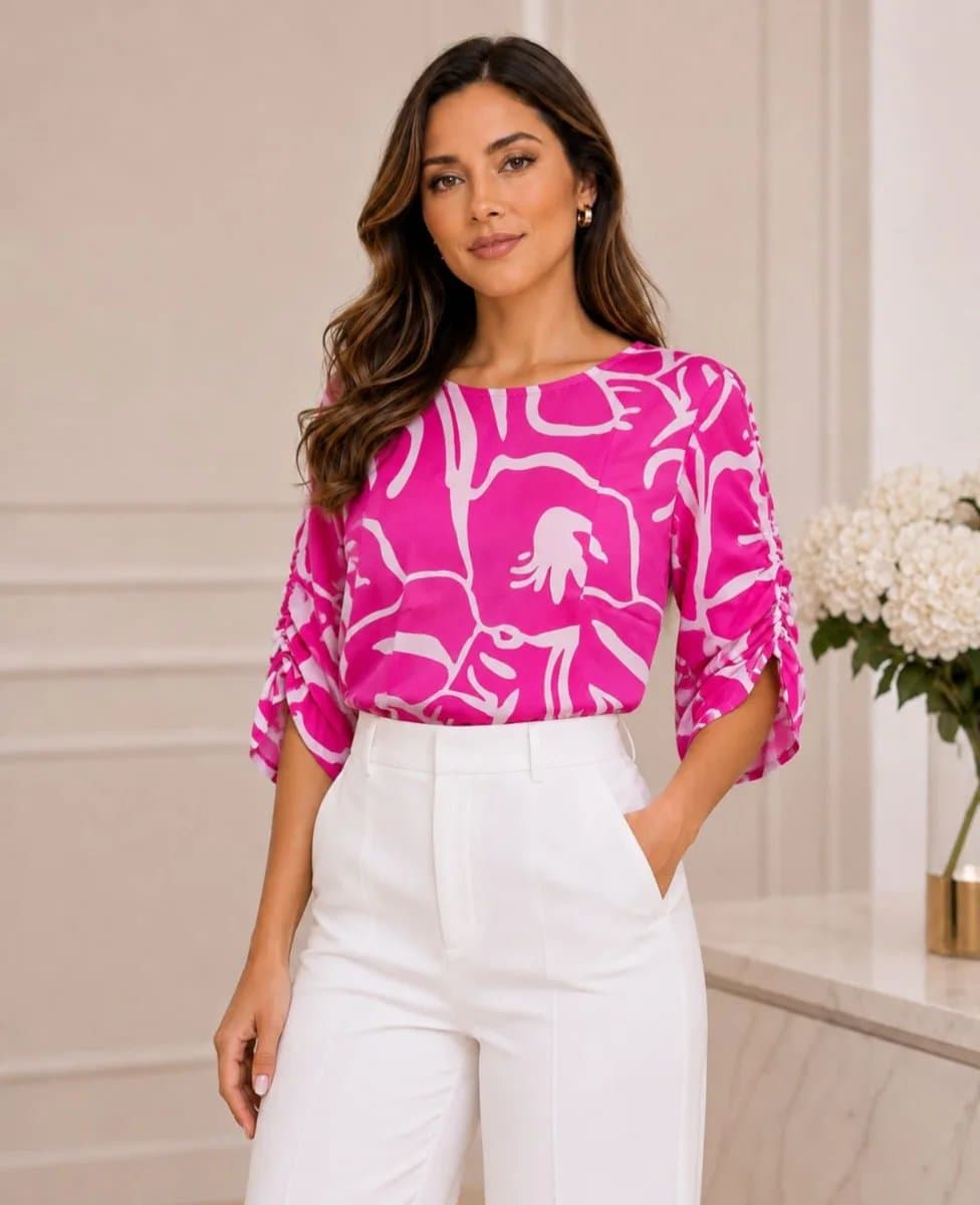 Blusa Angela — Blusa Angela - Fucsia - L