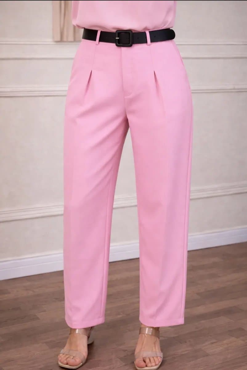 Pantalon Pliegue — Pantalon Pliegue - Palo rosa - M