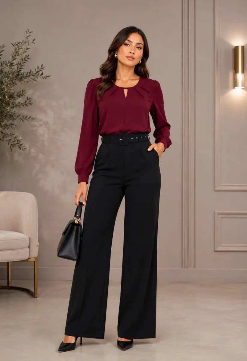 Blusa Mia — Blusa Mia - Guinda - M