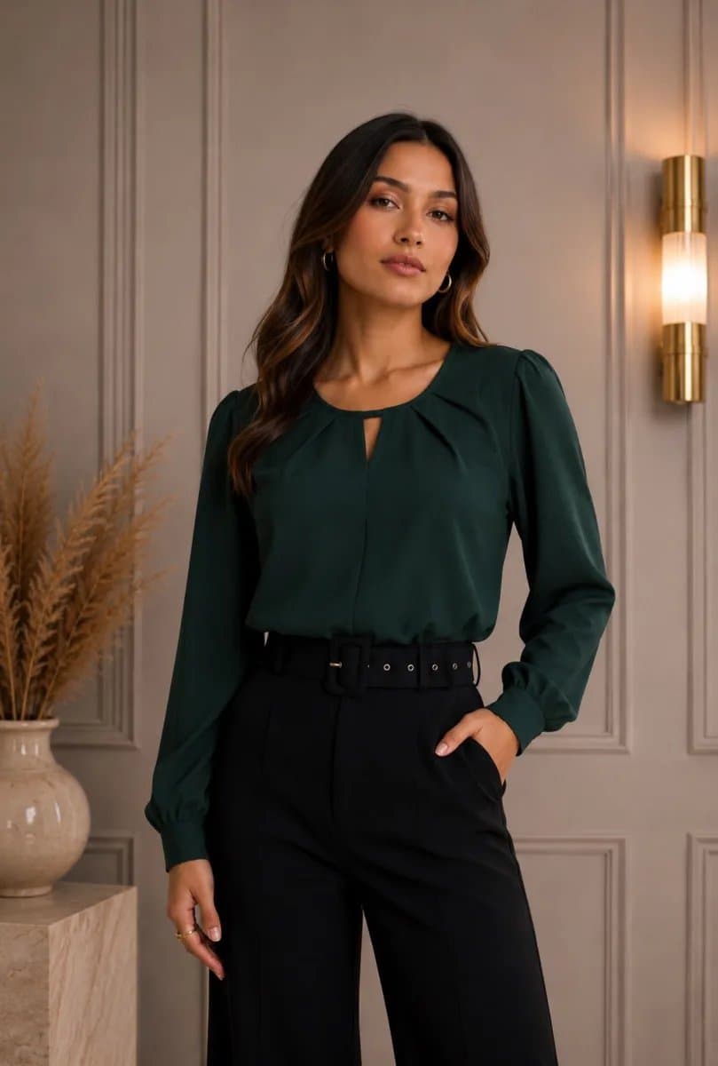 Blusa Mia — Blusa Mia - Verde botella - M