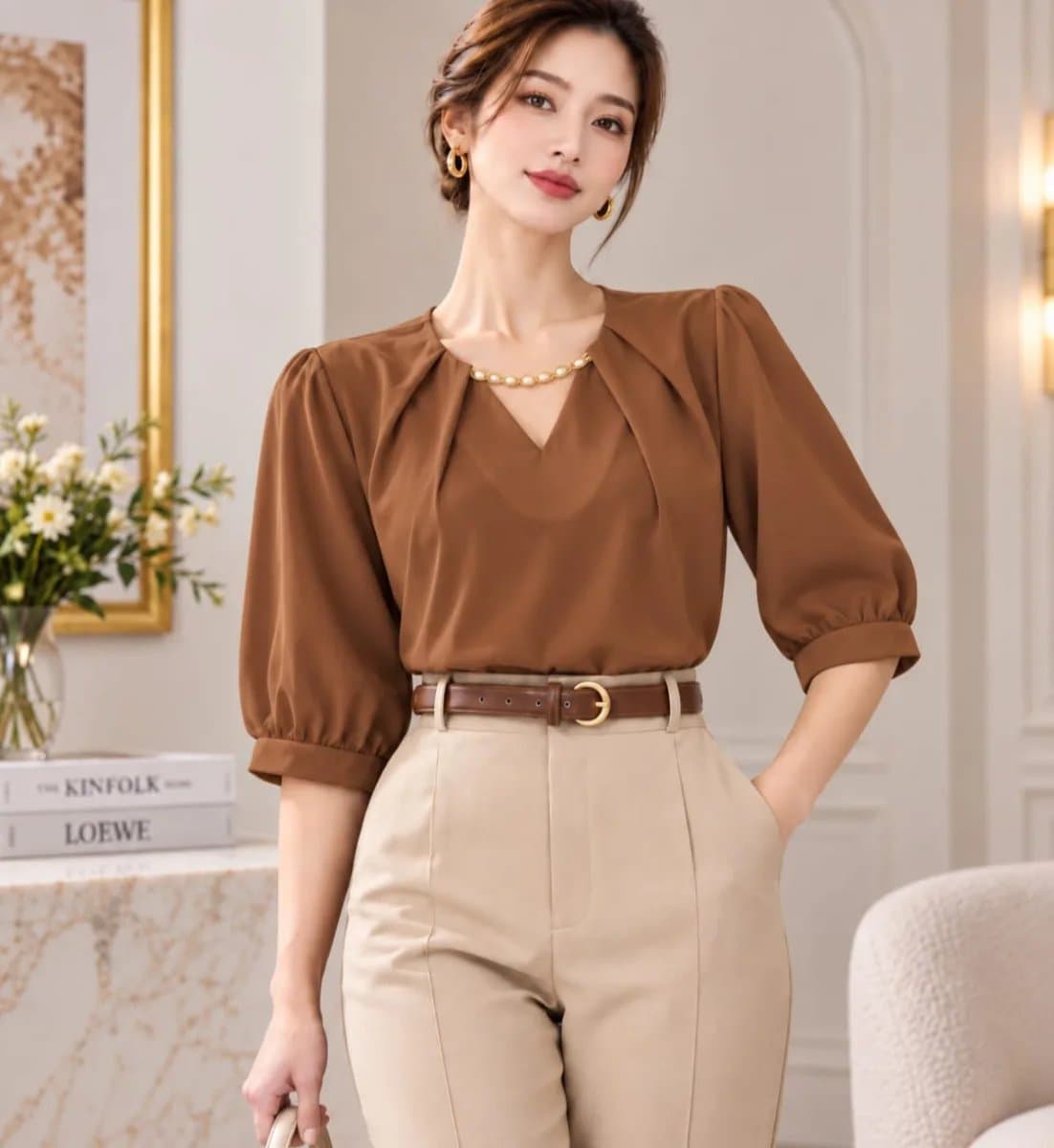 Blusa Ingrid — Blusa Ingrid - Camel - L