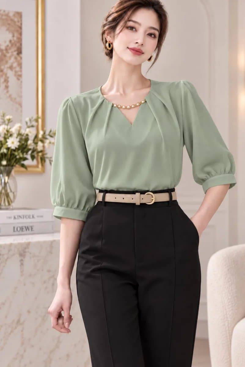 Blusa Ingrid — Blusa Ingrid - Verde Manzana - M