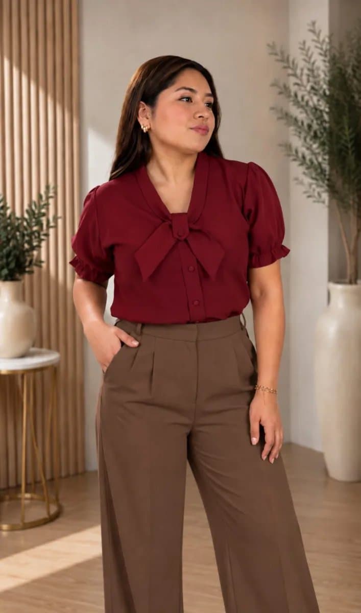 Blusa Zoe — Blusa Zoe - Guinda - M