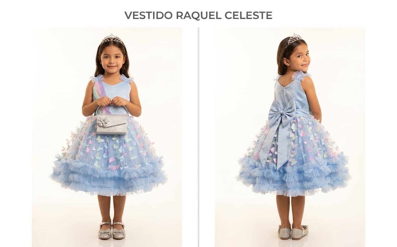 Vestido Raquel Celeste — Vestido Raquel Celeste - Talla 1