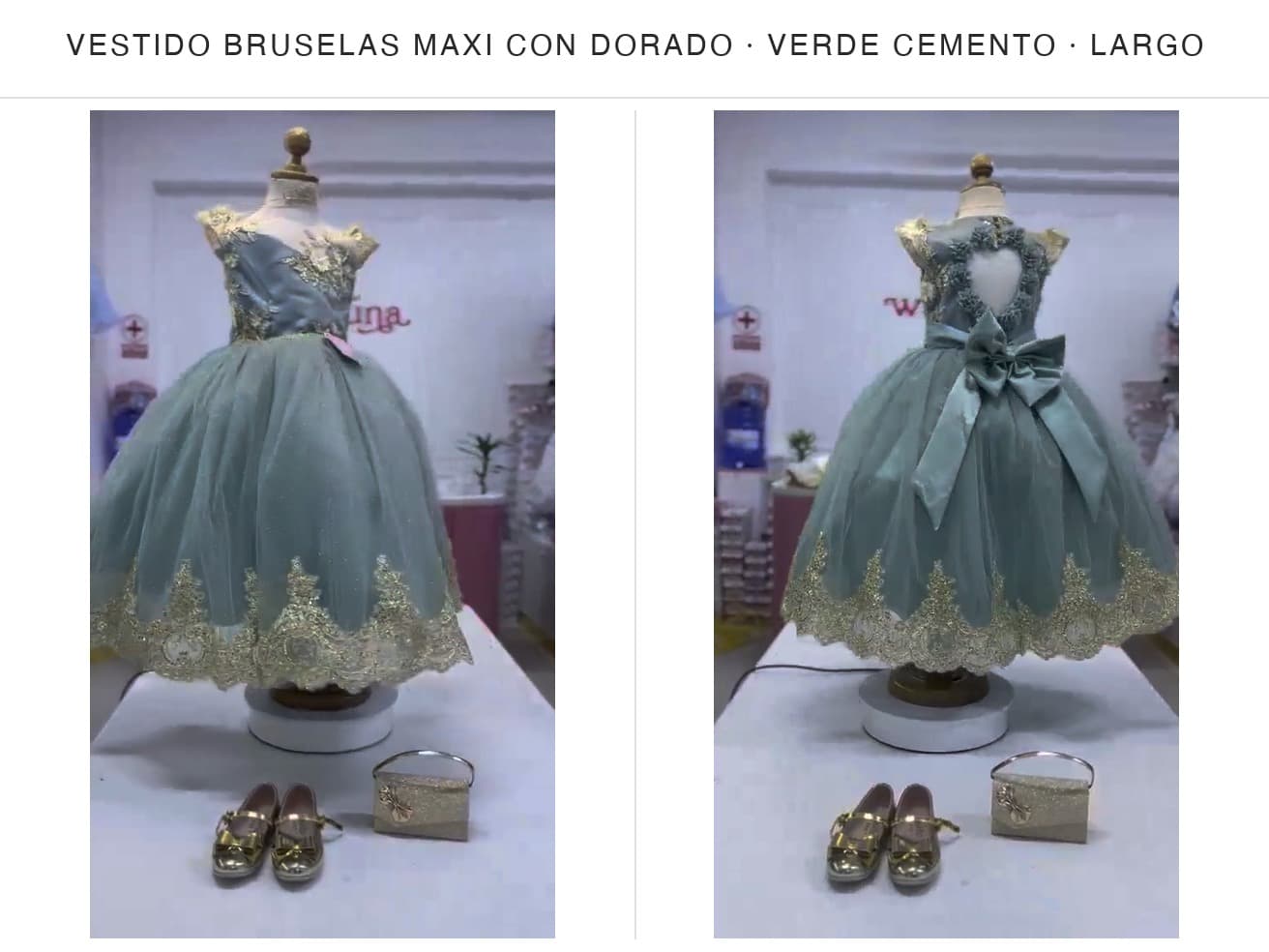 Bruselas Maxi con Dorado — Bruselas Maxi con Dorado Verde Cemento T6