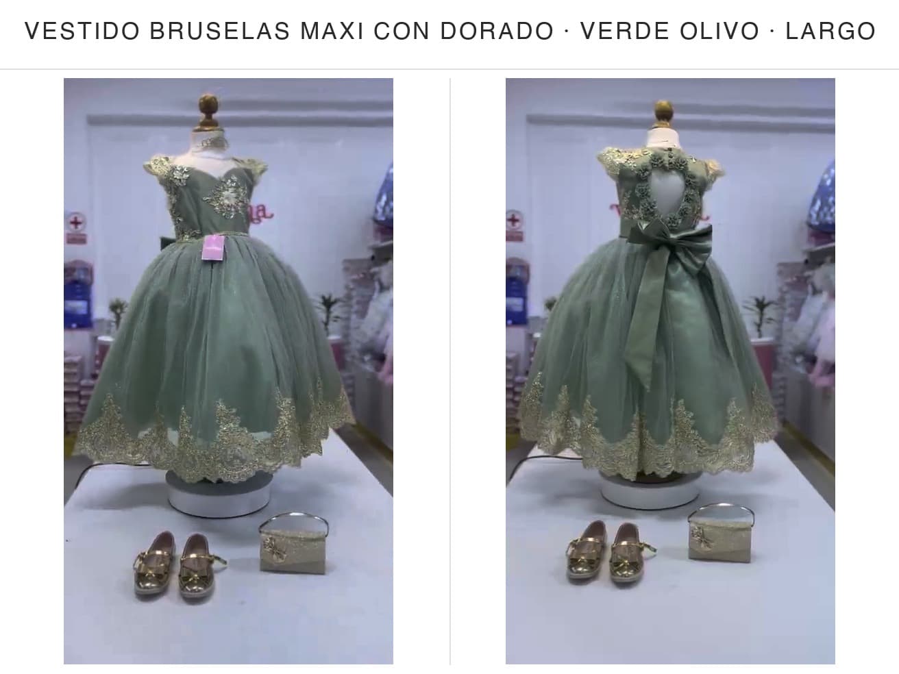 Bruselas Maxi con Dorado — Bruselas Maxi con Dorado Verde Olivo T10
